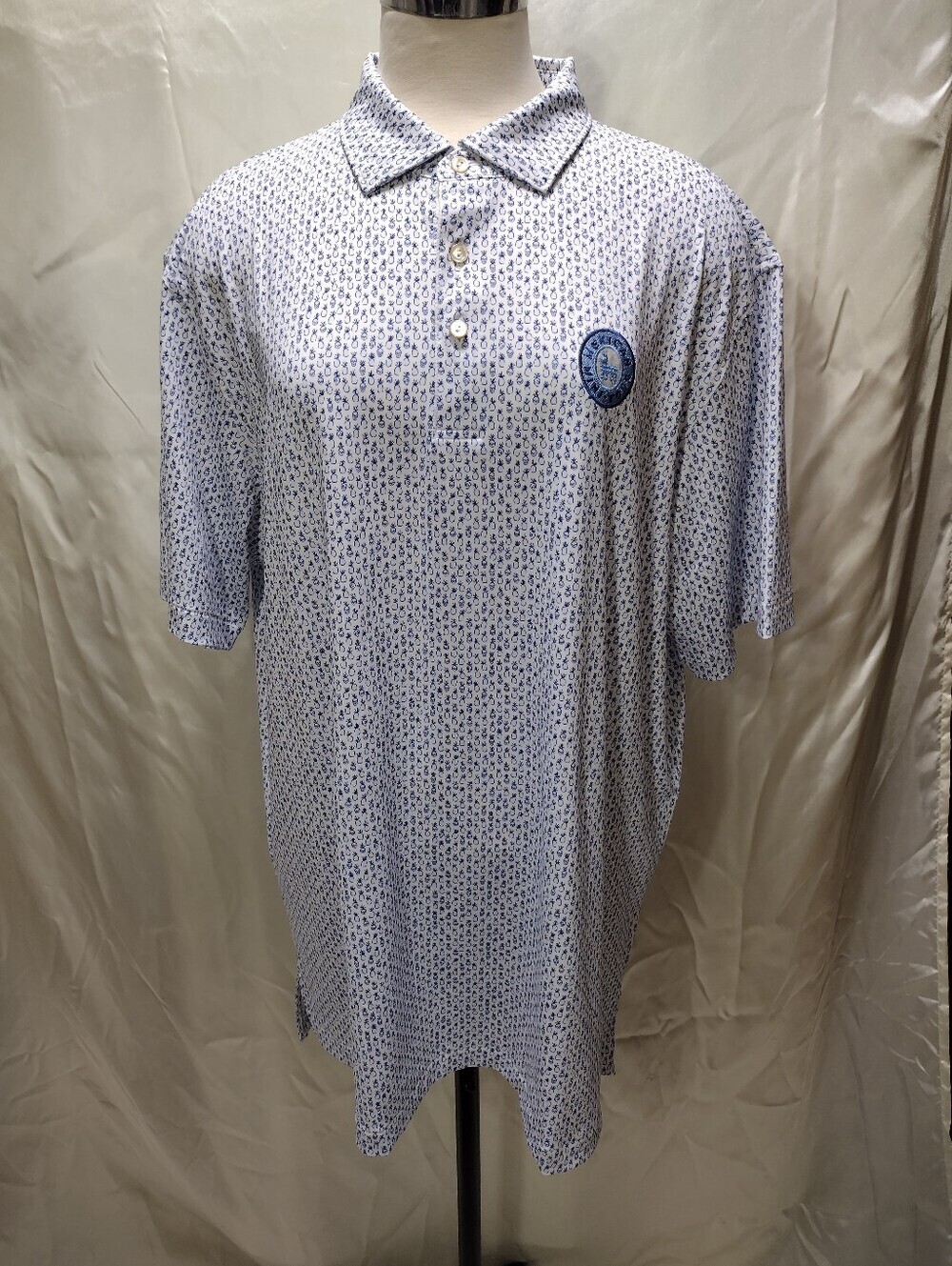 PETER MILLAR Summer Comfort Polo Shirt Mens XL Pina Skullada Pineapple Skulls CC